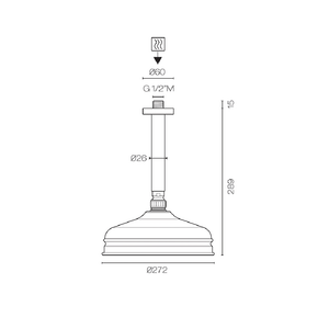 Plumbline Showers Nicolazzi Regal 270mm Ceiling Mount Rain Head