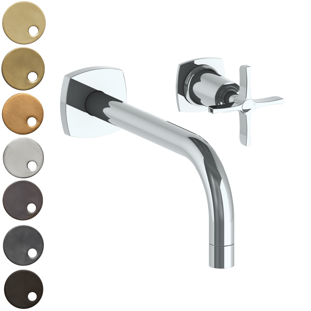The Watermark Collection Basin Taps Polished Chrome The Watermark Collection Highline Wall Mounted 2 Hole Basin Set with 212mm Smooth Spout | Cross Handle