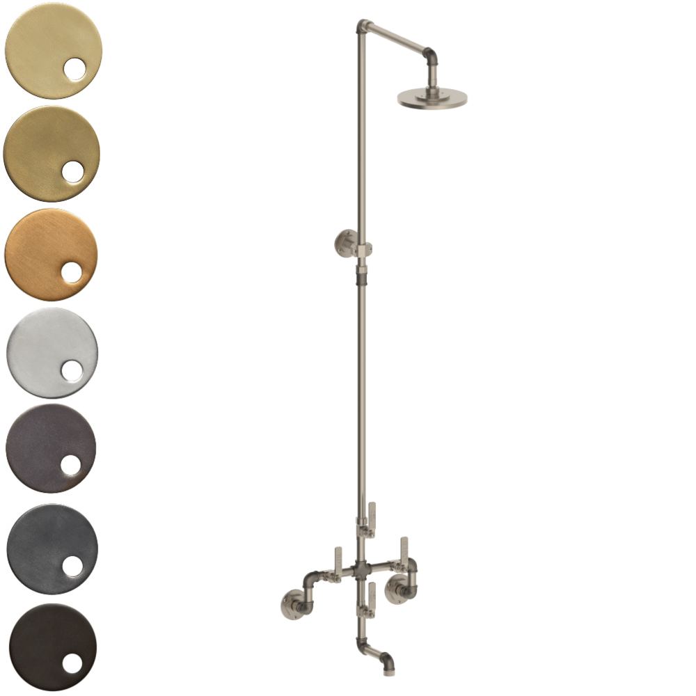 The Watermark Collection Shower Polished Chrome The Watermark Collection Elan Vital Wall Mounted Exposed Thermostatic Bath & Deluge Shower Set