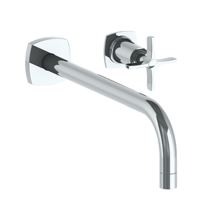The Watermark Collection Basin Taps Polished Chrome The Watermark Collection Highline Wall Mounted 2 Hole Basin Set with 296mm Smooth Spout | Cross Handle