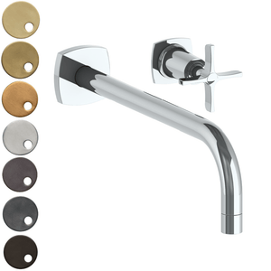 The Watermark Collection Basin Taps Polished Chrome The Watermark Collection Highline Wall Mounted 2 Hole Basin Set with 296mm Smooth Spout | Cross Handle