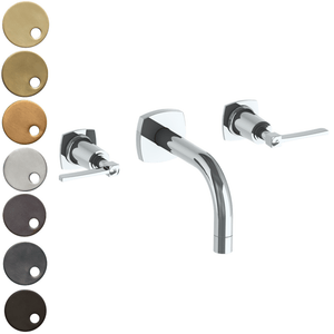The Watermark Collection Basin Taps Polished Chrome The Watermark Collection Highline Wall Mounted 3 Hole Basin Set with 142mm Smooth Spout | Lever Handle