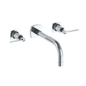 The Watermark Collection Basin Taps Polished Chrome The Watermark Collection Highline Wall Mounted 3 Hole Basin Set with 212mm Smooth Spout | Lever Handle