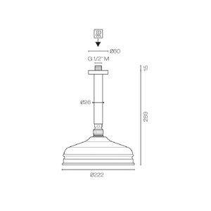 Plumbline Showers Nicolazzi Regal 200mm Ceiling Mount Rainhead