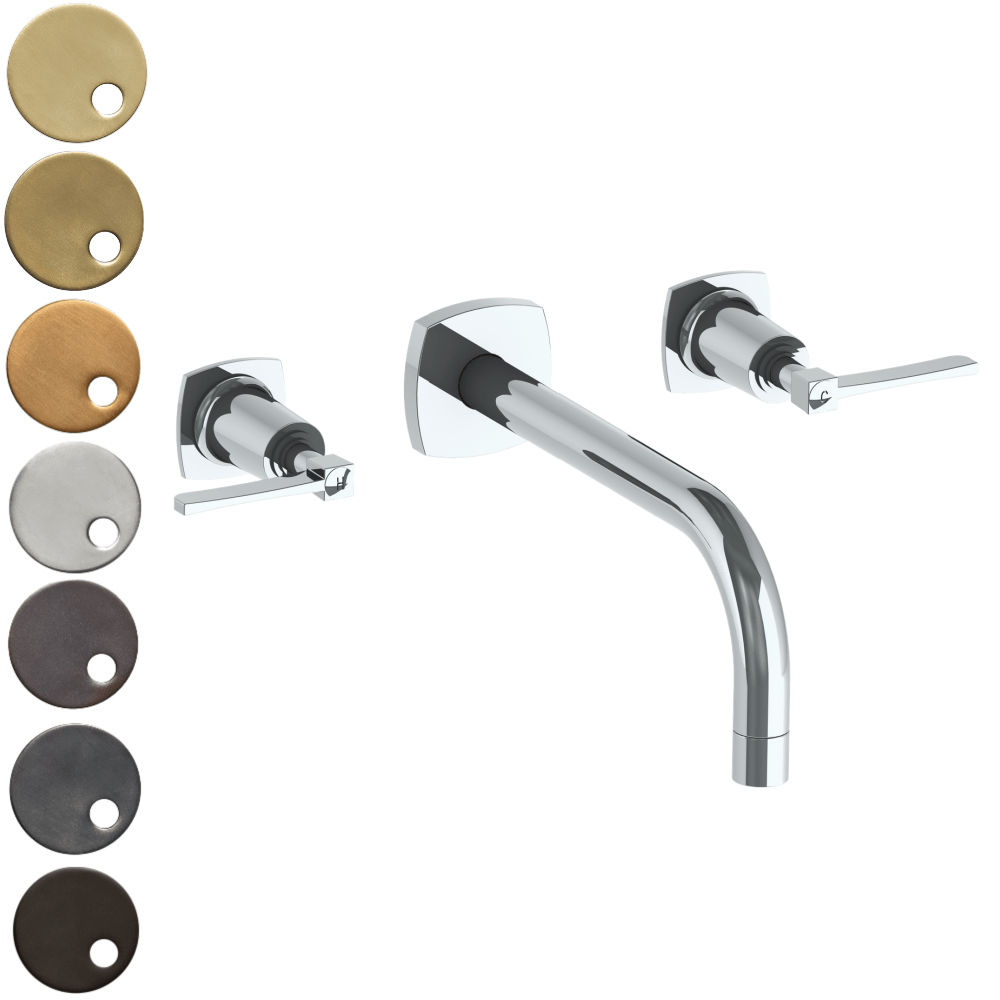 The Watermark Collection Basin Taps Polished Chrome The Watermark Collection Highline Wall Mounted 3 Hole Basin Set with 212mm Smooth Spout | Lever Handle