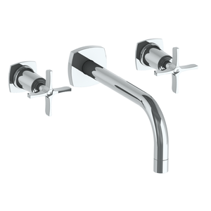 The Watermark Collection Basin Taps Polished Chrome The Watermark Collection Highline Wall Mounted 3 Hole Basin Set with 212mm Smooth Spout | Cross Handle