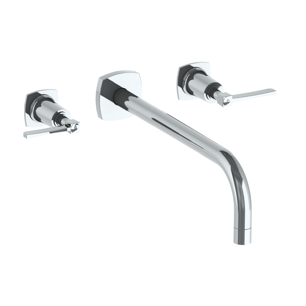 The Watermark Collection Basin Taps Polished Chrome The Watermark Collection Highline Wall Mounted 3 Hole Basin Set with 296mm Smooth Spout | Lever Handle