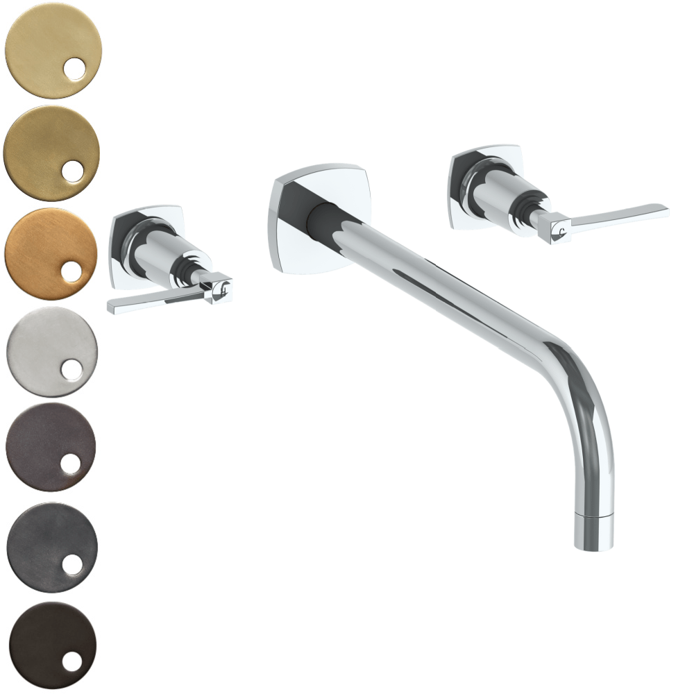 The Watermark Collection Basin Taps Polished Chrome The Watermark Collection Highline Wall Mounted 3 Hole Basin Set with 296mm Smooth Spout | Lever Handle