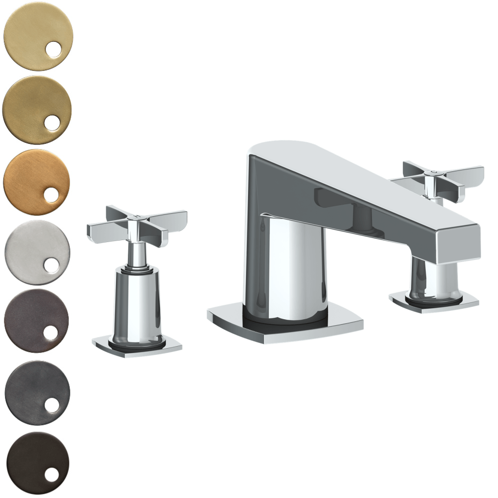 The Watermark Collection Basin Taps Polished Chrome The Watermark Collection Highline 3 Hole Bath Set with Transitional Spout | Cross Handle