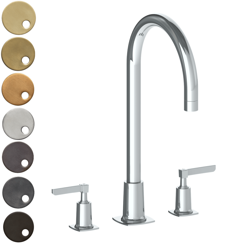 The Watermark Collection Basin Taps Polished Chrome The Watermark Collection Highline 3 Hole Bath Set with Smooth Spout | Lever Handle