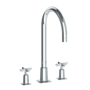 The Watermark Collection Basin Taps Polished Chrome The Watermark Collection Highline 3 Hole Bath Set with Smooth Spout | Cross Handle