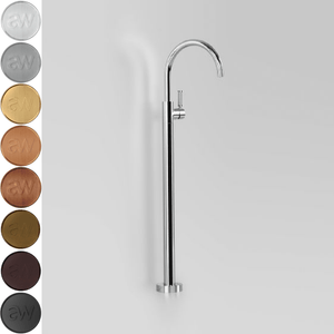 Astra Walker Bath Taps Astra Walker Knurled Icon + Lever Gooseneck Floor Mounted Bath Mixer