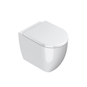 Plumbline Toilet Catalano Sfera 54 Rimless Floor Mount Toilet with Thick Seat | Gloss White
