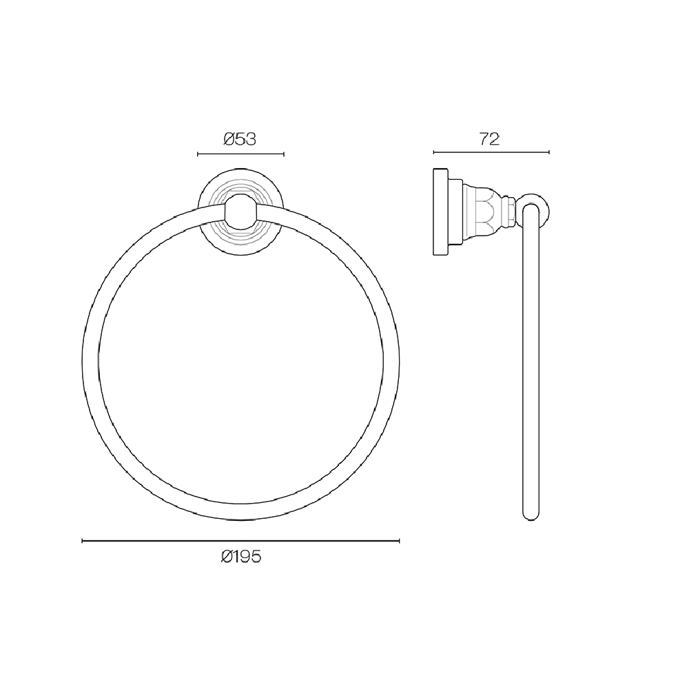 Plumbline Bathroom Accessories Nicolazzi Regal Towel Ring