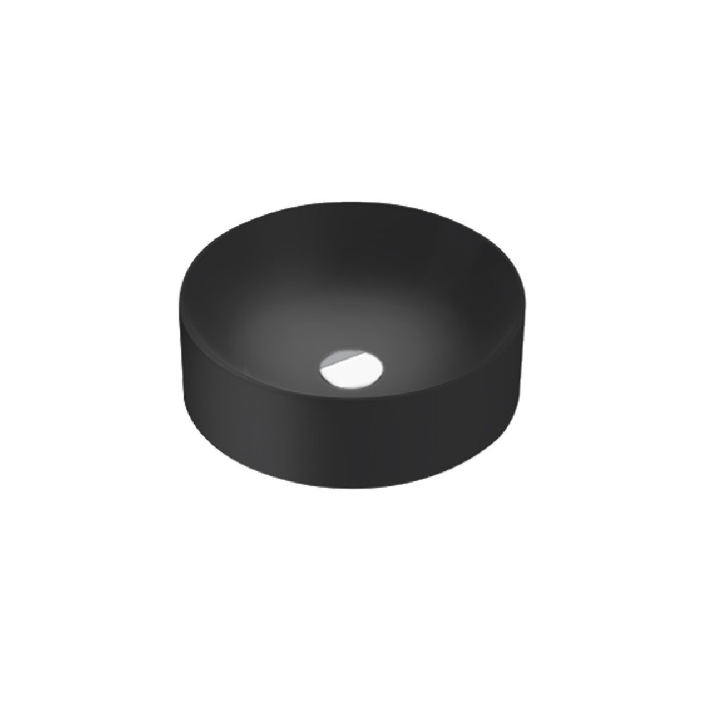 Plumbline Basins Kube 40 Round Vessel Basin | Matte Black