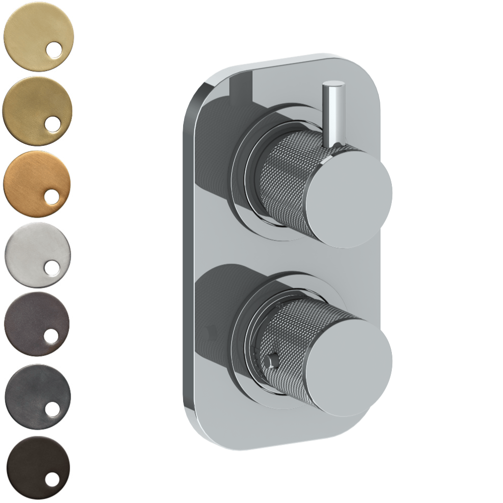 The Watermark Collection Wall Mixers The Watermark Collection Titanium Mini Thermostatic Shower Mixer with Diverter