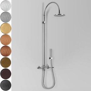 Astra Walker Shower Astra Walker Icon + Lever Exposed Shower Set with Taps, Diverter & Single Function Hand Shower on Wall Hook