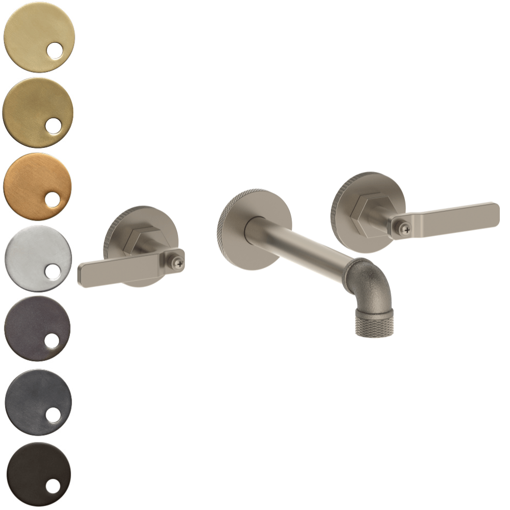 The Watermark Collection Basin Taps Polished Chrome The Watermark Collection Elan Vital Wall Mounted 3 Hole Basin Set with 215mm Spout
