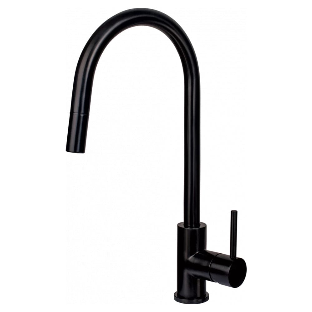 Mercer Kitchen Taps Mercer Aurora Gooseneck Pull Out Mixer | Black