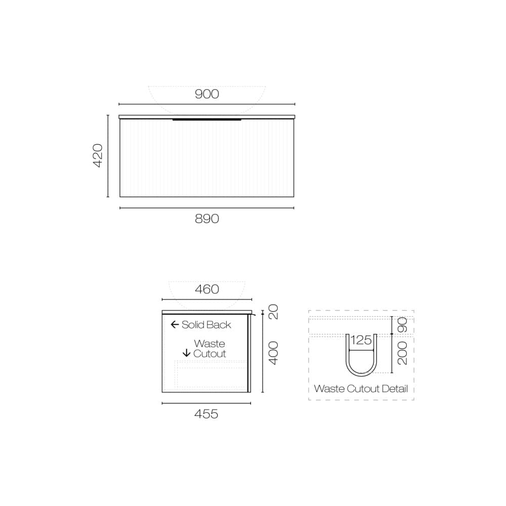 Progetto Vanity Forma Opaco 900 1 Drawer Vanity