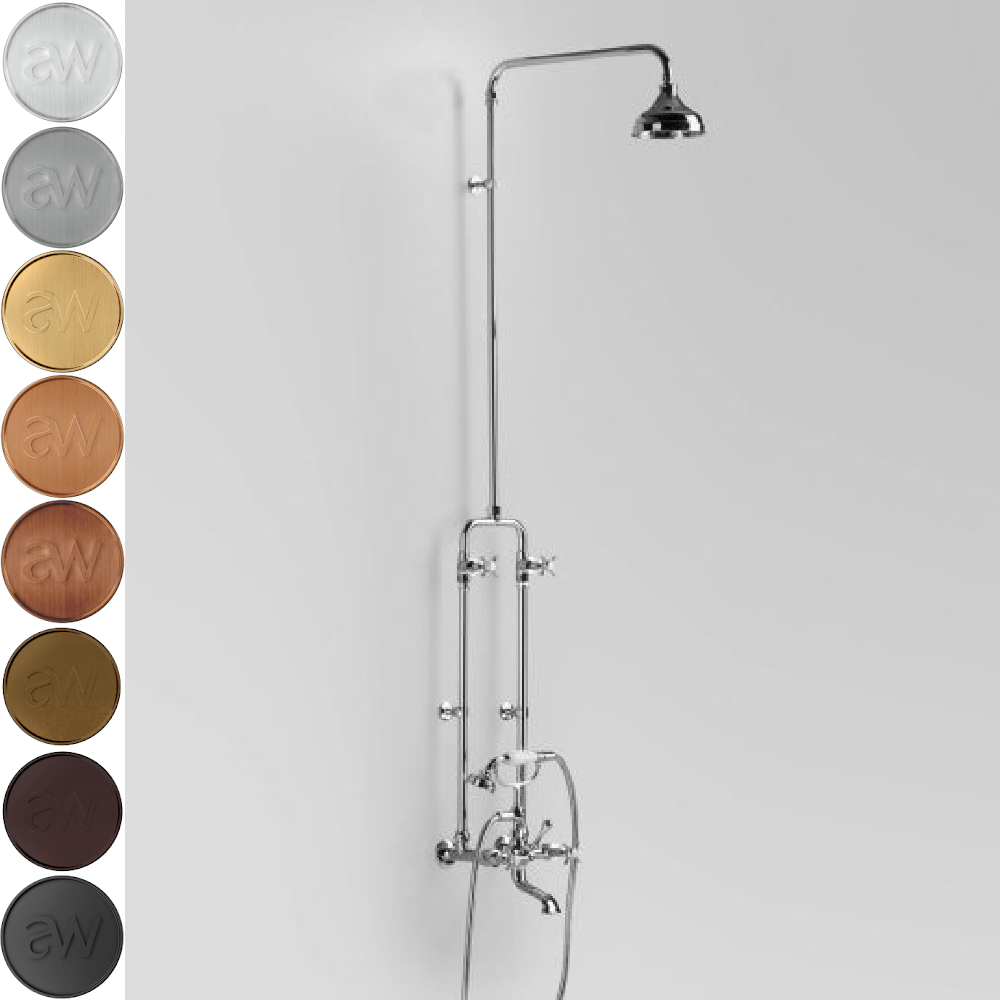 Astra Walker Showers Astra Walker Olde English Exposed Bath & Shower Set with Taps, Diverter & Single Function Hand Shower