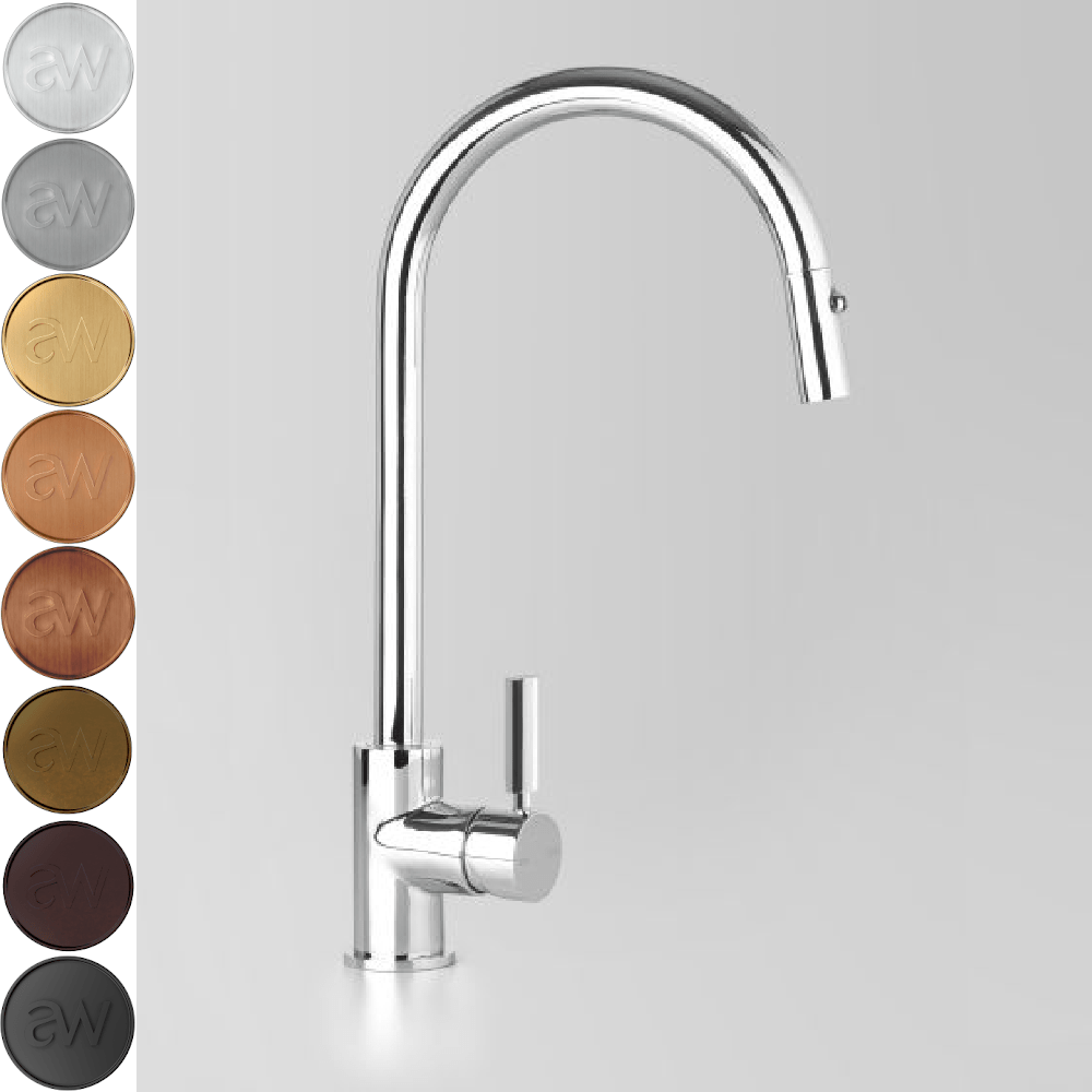 Astra Walker Kitchen Tap Astra Walker Icon + Lever Gooseneck Sink Mixer with Dual Function Pull Out Spray