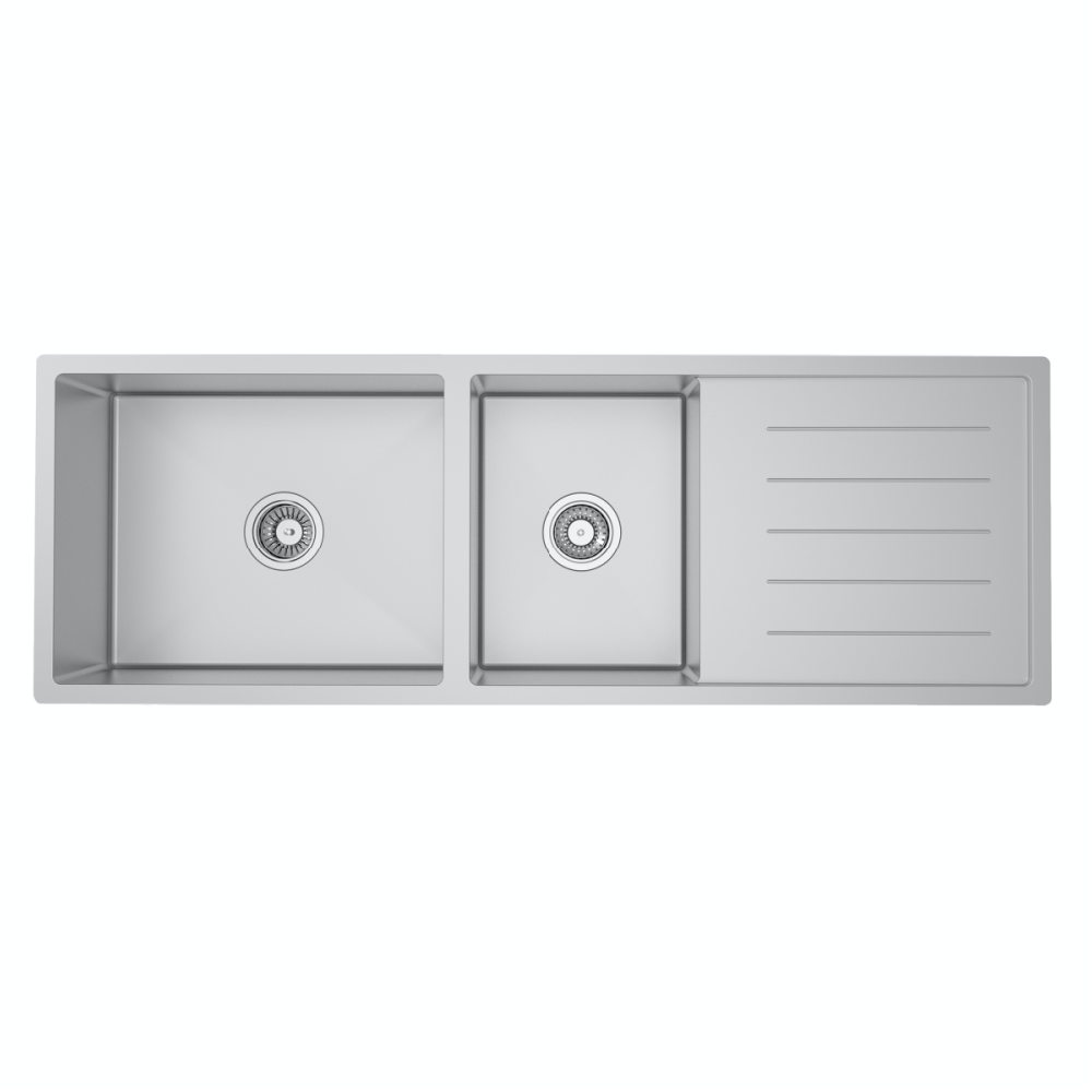 Sergio Kitchen Sinks Sergio Urbane Handmade Double Sink with Drainer | 500 + 300 x 400mm