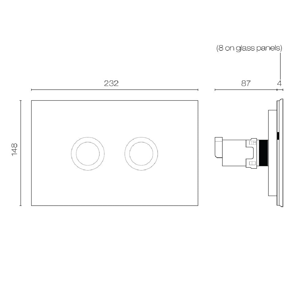 Plumbline Flush Plate Speedo Mod Flush Panel | Black Glass/Black