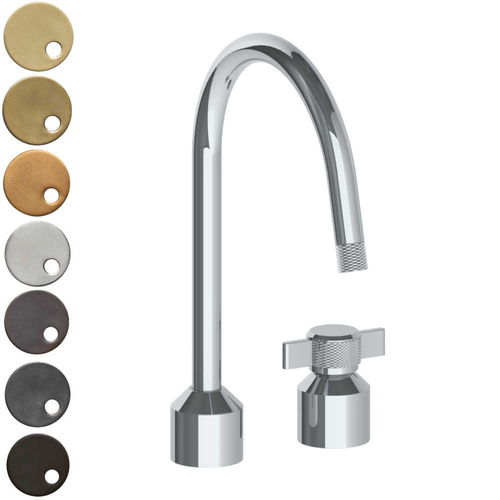 The Watermark Collection Kitchen Taps Polished Chrome The Watermark Collection Urbane 2 Hole Kitchen Set with Swan Spout | Cooper Handle