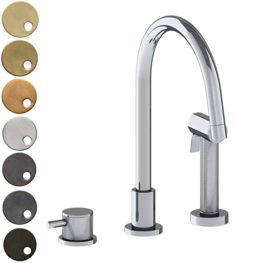 The Watermark Collection Kitchen Tap Polished Chrome The Watermark Collection Titanium 2 Hole Kitchen Set with Seperate Pull Out Rinse Spray