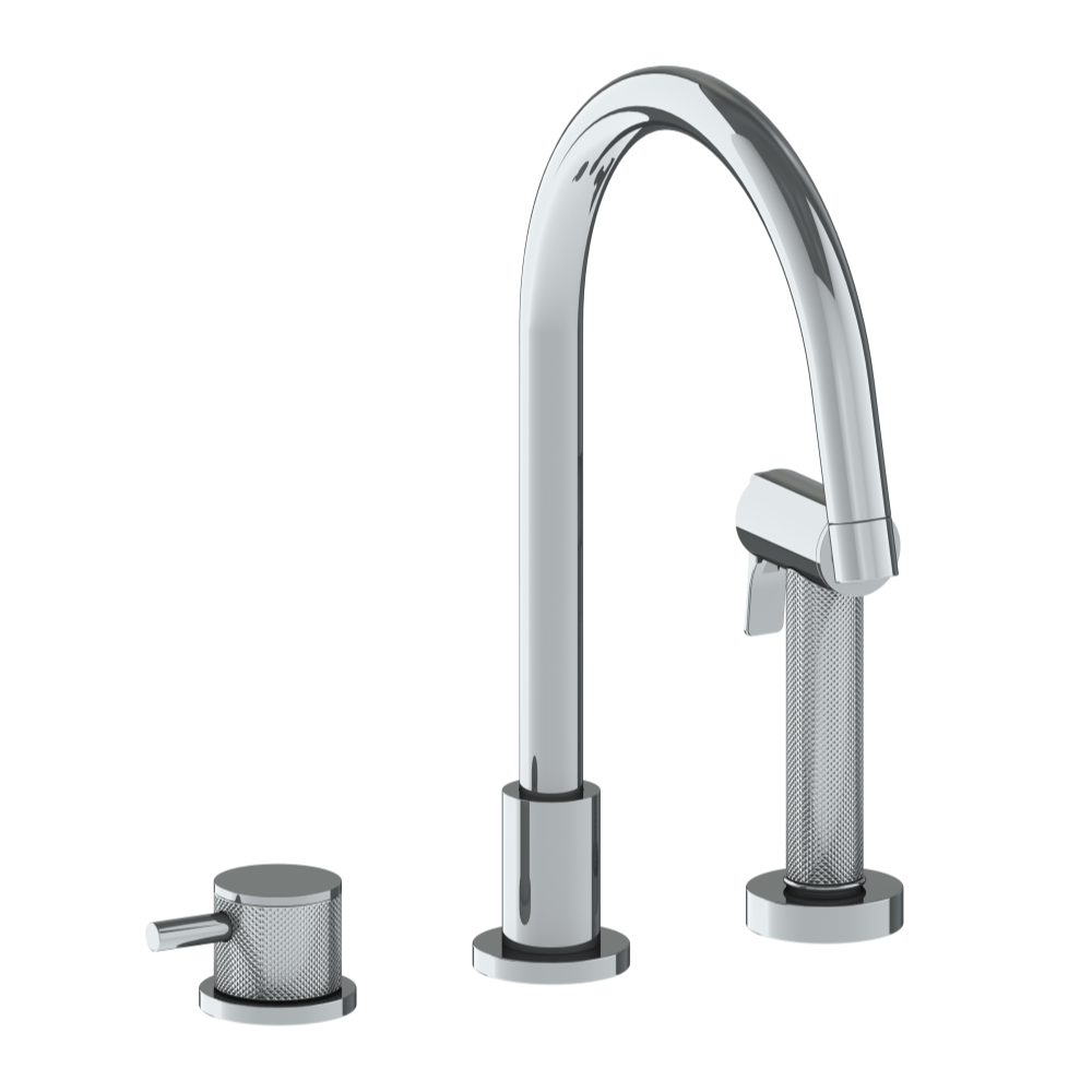 The Watermark Collection Kitchen Tap Polished Chrome The Watermark Collection Titanium 2 Hole Kitchen Set with Seperate Pull Out Rinse Spray