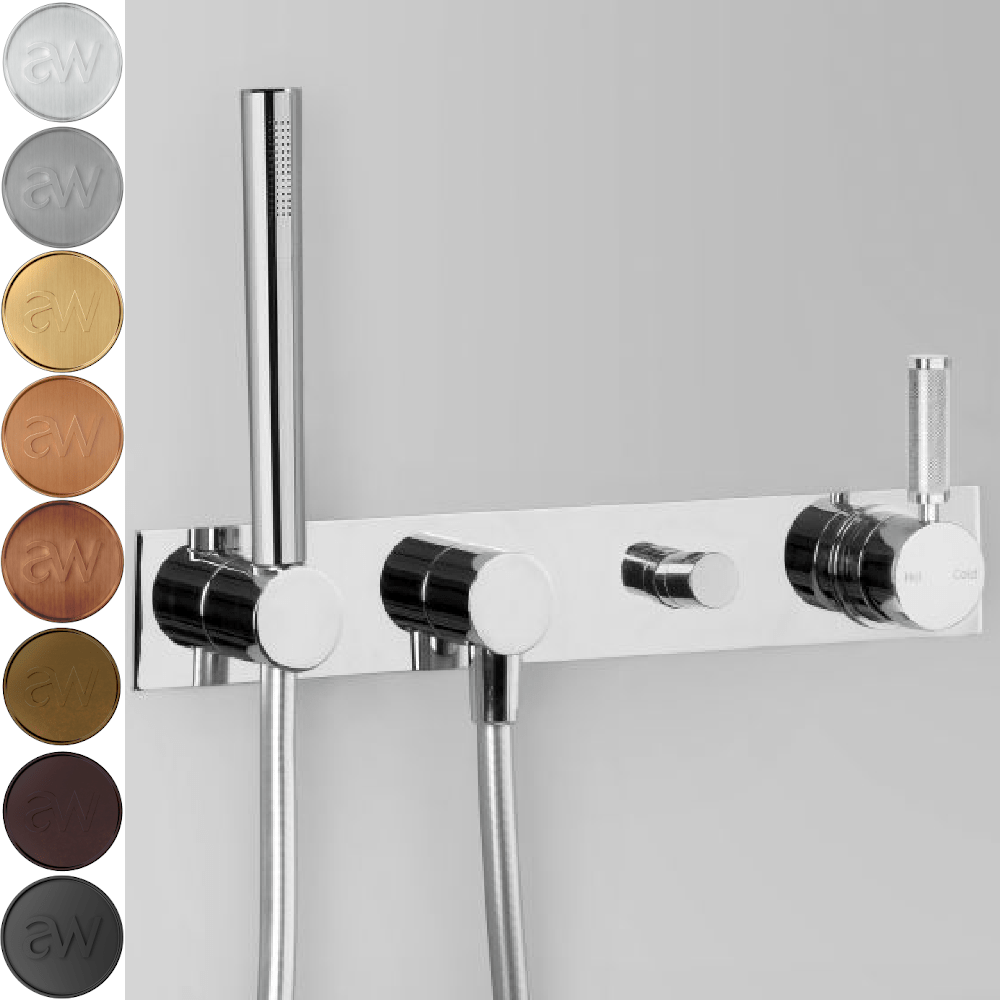 Astra Walker Showers Astra Walker Knurled Icon + Lever Single Function Hand Shower & Mixer with Diverter on Backplate