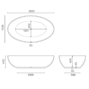 Plumbline Freestanding Baths Claybrook Ovo 1800 Freestanding Bath