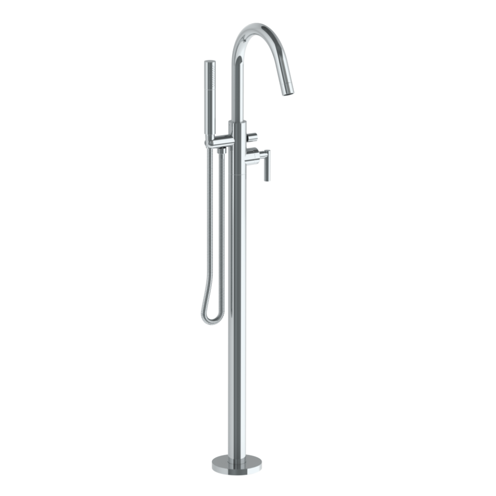 The Watermark Collection Freestanding Bath Fillers Polished Chrome The Watermark Collection Sense Single Freestanding Bath Set with Slimline Hand Shower | Lever Handle