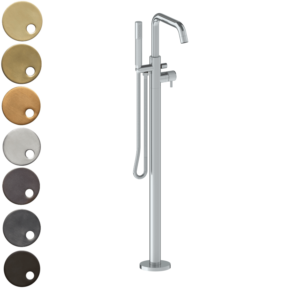 The Watermark Collection Freestanding Bath Fillers Polished Chrome The Watermark Collection Titanium Freestanding Bath Set with Slimline Hand Shower & Square Spout