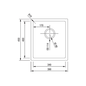 Sergio Kitchen Sinks Sergio Urbane Handmade Single Sink | 340 x 400mm