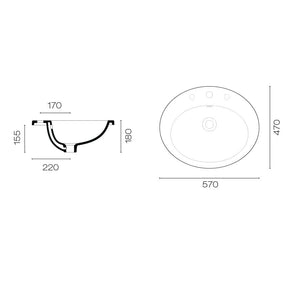 Progetto Basins Pura Ellipse 57 Inset Basin