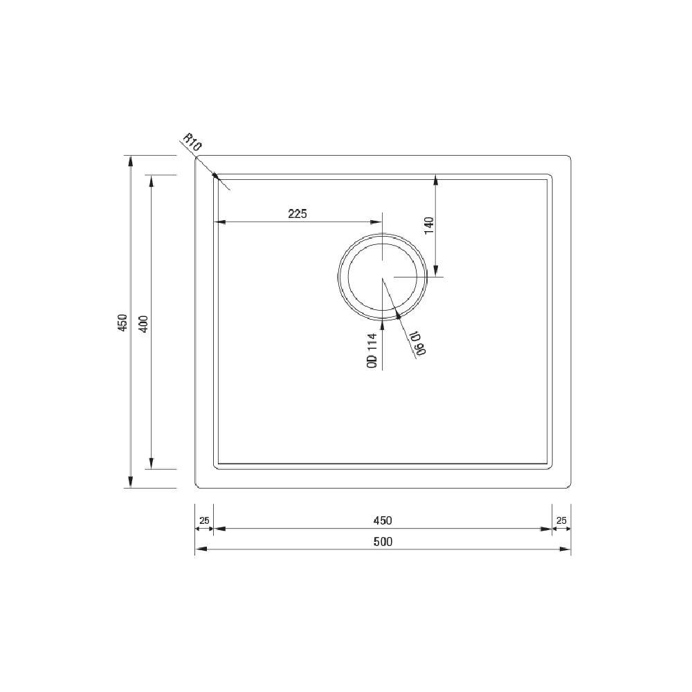 Sergio Kitchen Sinks Sergio Urbane Handmade Single Sink | 450 x 400mm