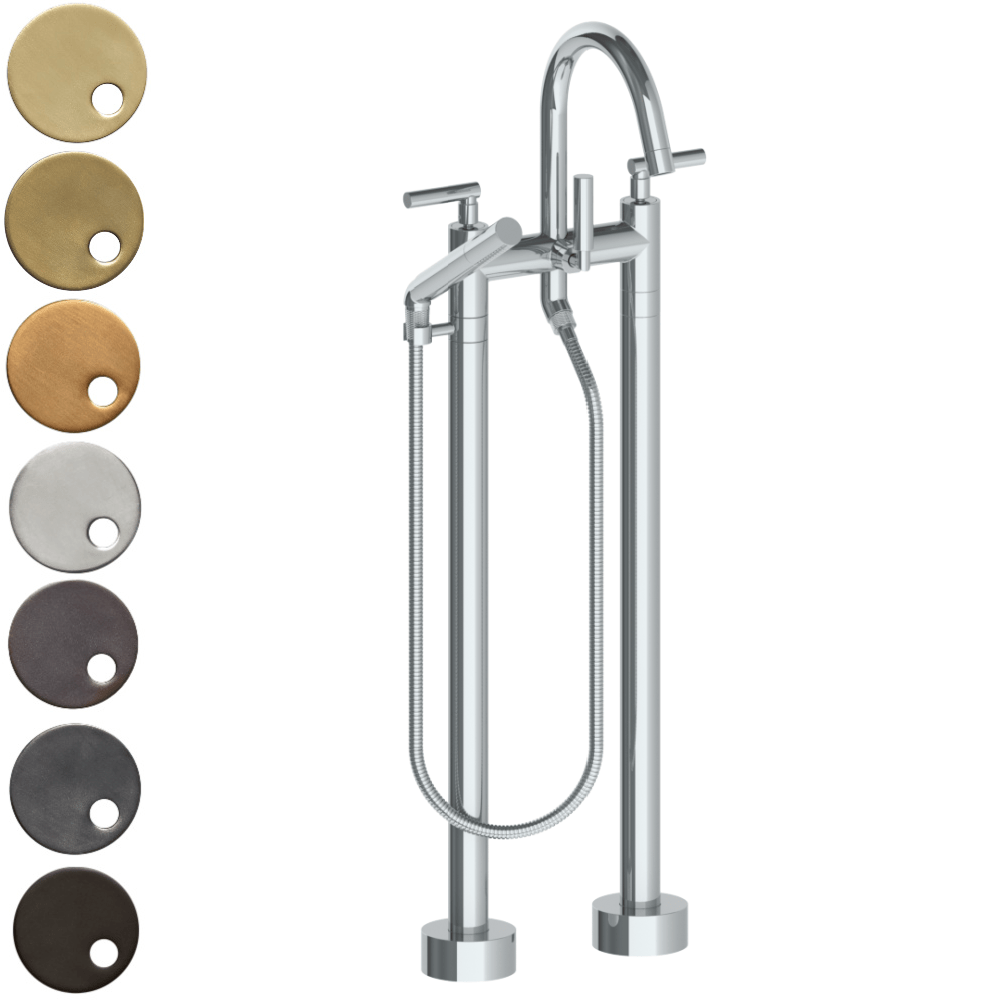 The Watermark Collection Freestanding Bath Fillers Polished Chrome The Watermark Collection Sense Freestanding Bath Set with Slimline Hand Shower | Lever Handle