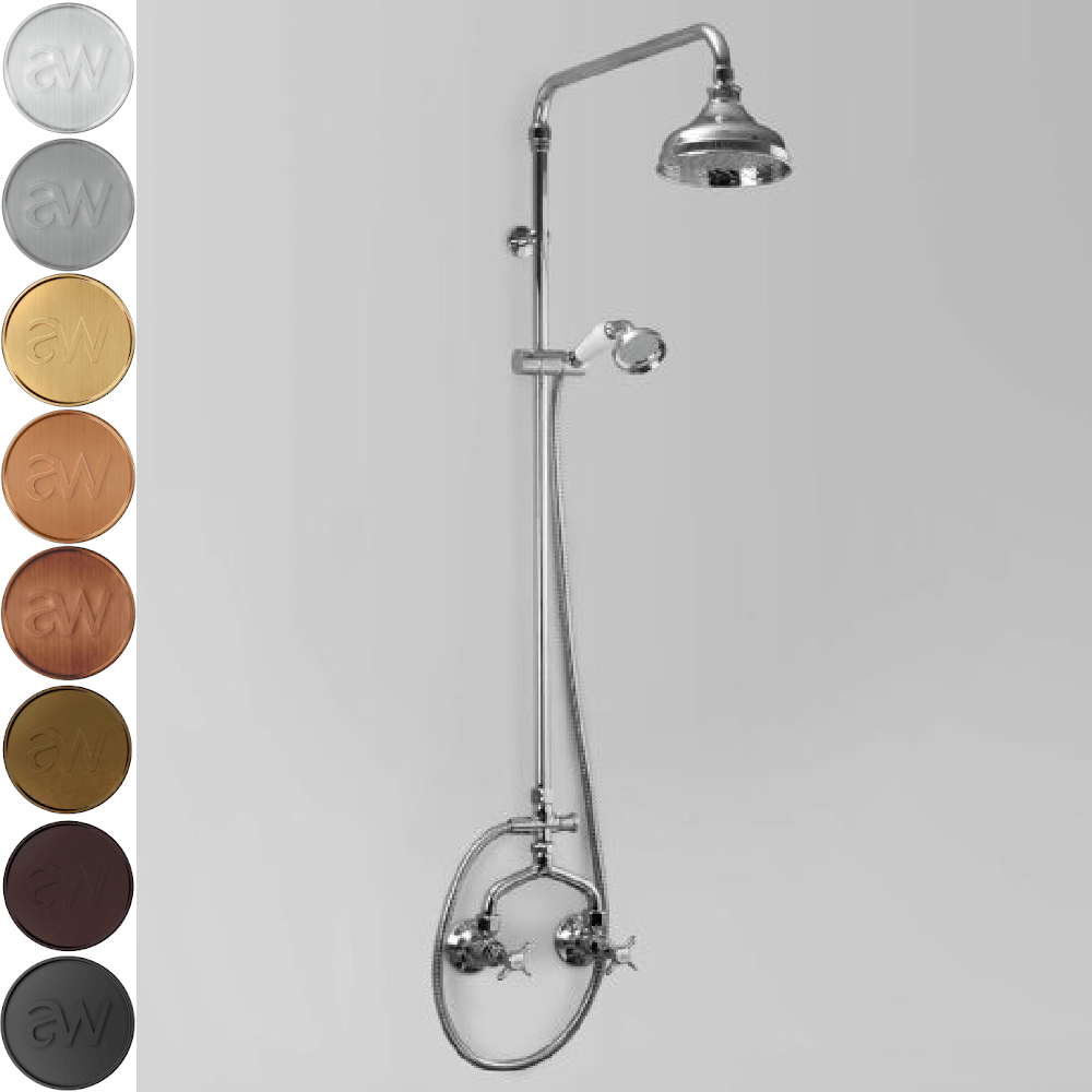 Astra Walker Showers Astra Walker Olde English Exposed Shower Set with Taps, Diverter & Single Function Hand Shower