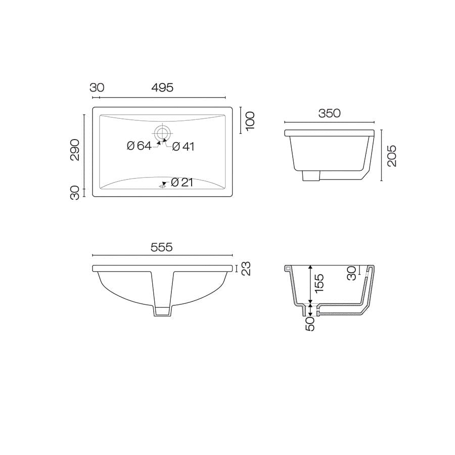 Progetto Basins Evo 55 Undermount Basin