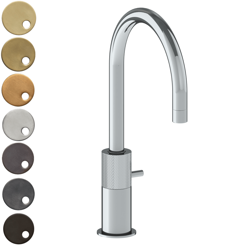The Watermark Collection Basin Taps Polished Chrome The Watermark Collection Titanium Monoblock Mixer with Swan Spout