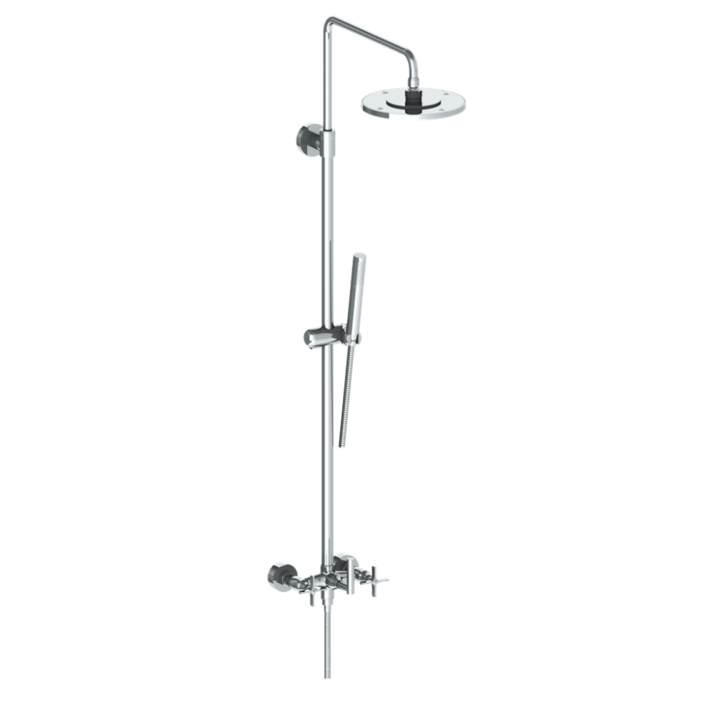 The Watermark Collection Shower Polished Chrome The Watermark Collection Highline Exposed Deluge Shower & Hand Shower Set | Cross Handle