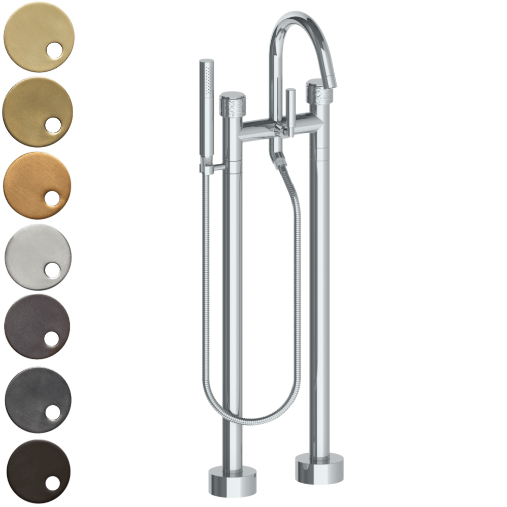 The Watermark Collection Freestanding Bath Fillers Polished Chrome The Watermark Collection Sense Freestanding Bath Set with Slimline Hand Shower | Dial Handle