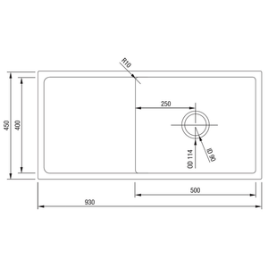 Sergio Kitchen Sinks Sergio Urbane Handmade Single Sink with Drainer | 500 x 400mm