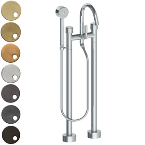 The Watermark Collection Freestanding Bath Fillers Polished Chrome The Watermark Collection Sense Freestanding Bath Set with Volume Hand Shower | Dial Handle