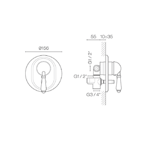 Plumbline Wall Mixers Nicolazzi Regal Diverter Mixer