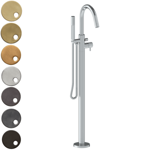The Watermark Collection Freestanding Bath Fillers Polished Chrome The Watermark Collection Titanium Freestanding Bath Set with Slimline Hand Shower & Swan Spout