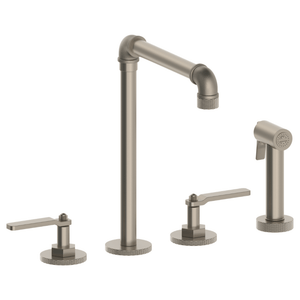 The Watermark Collection Kitchen Tap Polished Chrome The Watermark Collection Elan Vital 3 Hole Kitchen Set with Seperate Pull Out Rinse Spray