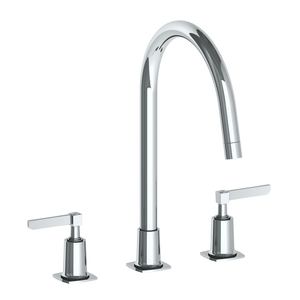 The Watermark Collection Kitchen Tap Polished Chrome The Watermark Collection Highline 3 Hole Kitchen Set | Lever Handle